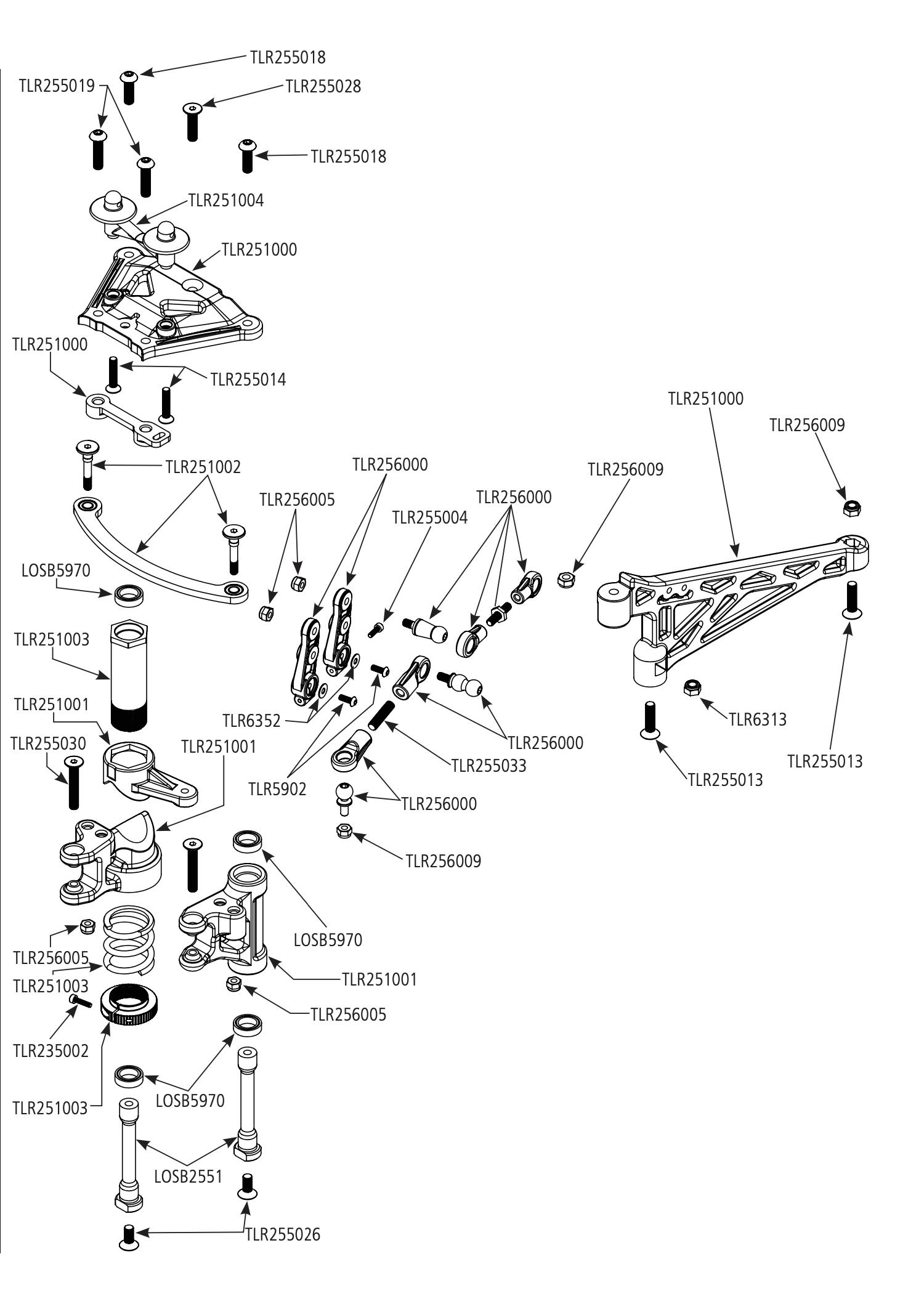 Diagram TLR Chassis Brace