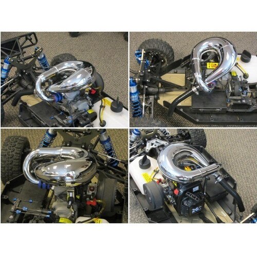 DDM Dominator Tuned Pipe for Losi 5ive chrome