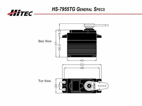 Hitec 7955 Titanium Gear Servo dimensions