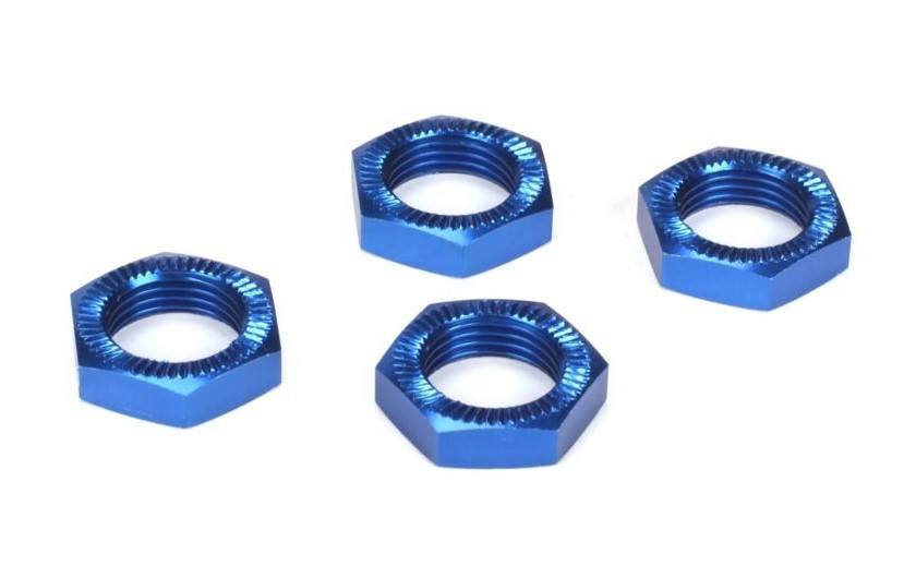 Losi Wheel Nuts, Blue Anodized (4): 5IVE-T, MINI WRC - LOSB3227